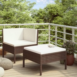 Sonata Градински комплект с възглавници, 2 части, кафяв полиратан - Seturi pentru exterior
