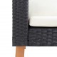Sonata Градински комплект с възглавници, 3 части, черен полиратан