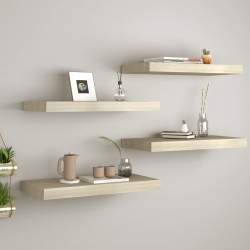 Sonata Окачени стенни рафтове, 4 бр, дъб, 50x23x3,8 см, МДФ - Etajere