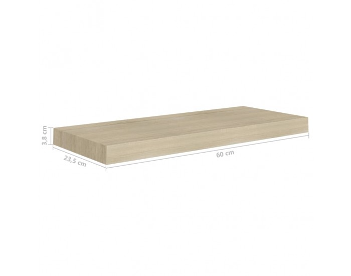 Sonata Окачени стенни рафтове, 4 бр, дъб, 60x23,5x3,8 см, МДФ
