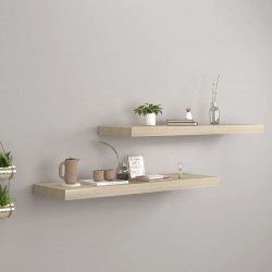 Sonata Окачени стенни рафтове, 2 бр, дъб, 80x23,5x3,8 см, МДФ - Etajere