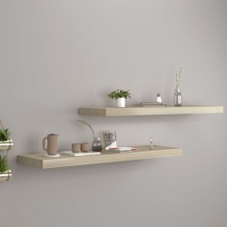 Sonata Окачени стенни рафтове, 2 бр, дъб, 90x23,5x3,8 см, МДФ - Etajere