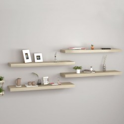 Sonata Окачени стенни рафтове, 4 бр, дъб, 90x23,5x3,8 см, МДФ - Etajere