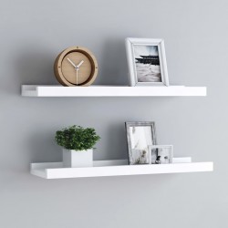 Sonata Рафтове за фоторамки, 2 бр, бели, 60x9x3 см, МДФ - Etajere