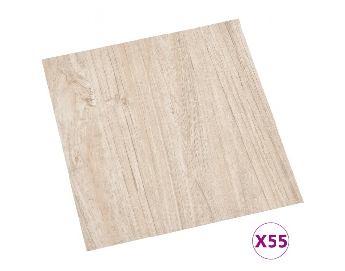 Sonata Самозалепващи подови дъски, 55 бр, PVC, 5,11 м², светлокафяви