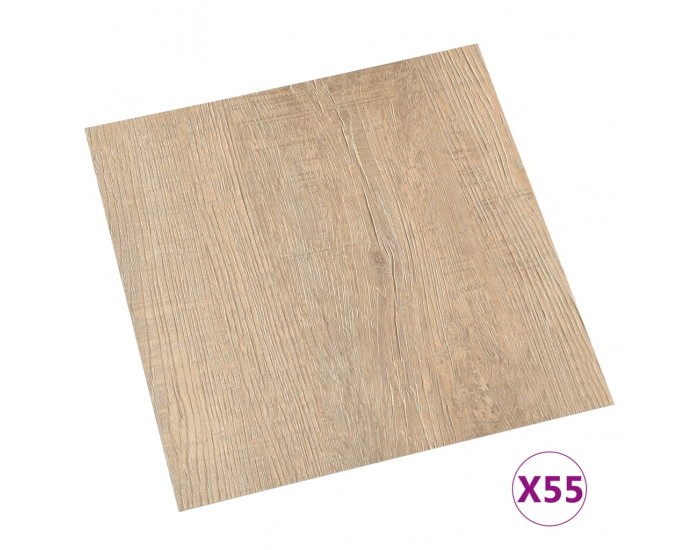 Sonata Самозалепващи подови дъски, 55 бр, PVC, 5,11 м², кафяви