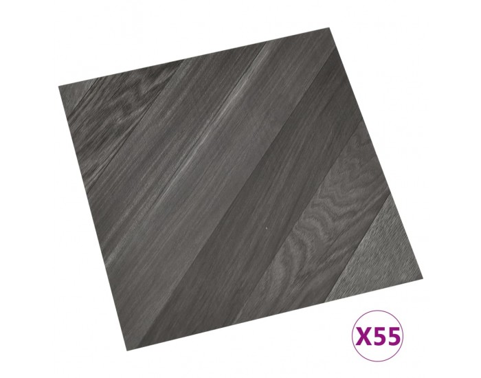 Sonata Самозалепващи подови дъски, 55 бр, PVC, 5,11 м², сиви на ивици