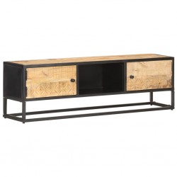 Sonata TV шкаф с резбовани врати, 130x30x40 см, грубо мангово дърво - Comode TV