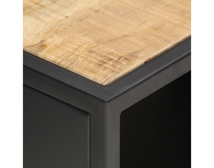Sonata TV шкаф с резбована врата, 90x30x40 см, грубо мангово дърво