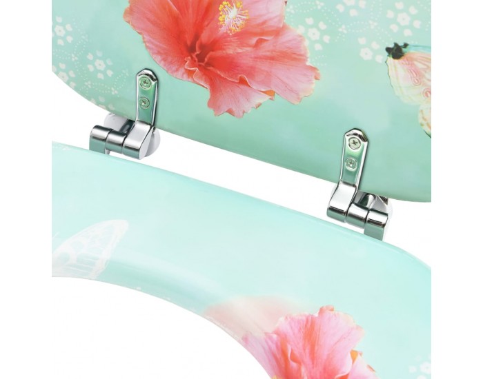 Sonata WC тоалетни седалки с капак, 2 бр, МДФ, дизайн фламинго