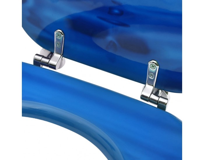 Sonata WC тоалетни седалки с капак, 2 бр, МДФ, дизайн сини водни капки