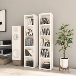 Sonata CD шкафове, 2 бр, бели, 21x16x93,5 см, ПДЧ - Comode TV