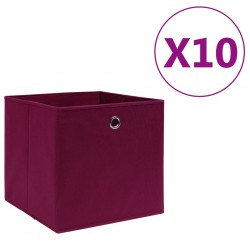Sonata Кутии за съхранение 10 бр текстил 28x28x28 см тъмночервени - Afaceri și industrie