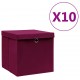 Sonata Кутии за съхранение с капаци 10 бр 28x28x28 см тъмночервени