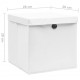 Sonata Кутии за съхранение с капаци 10 бр 28x28x28 см бели