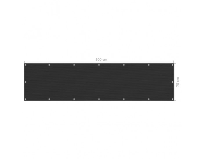 Sonata Балконски параван, HDPE, 75x500 см, антрацит