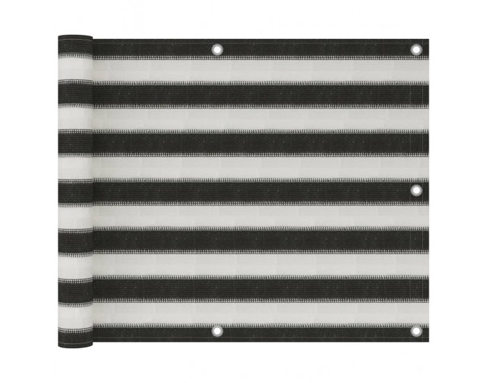 Sonata Балконски параван, HDPE, 75x500 см, антрацит и бяло