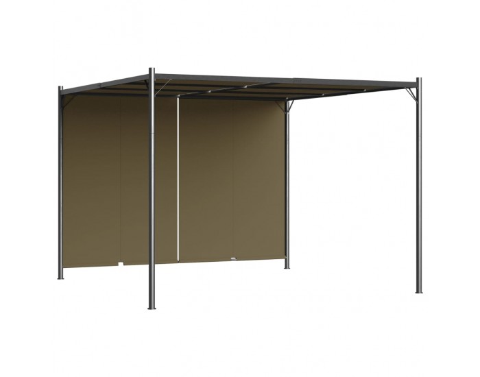 Sonata Градинска пергола с прибиращ се покрив, 3x3 м, таупе, 180 г/м²