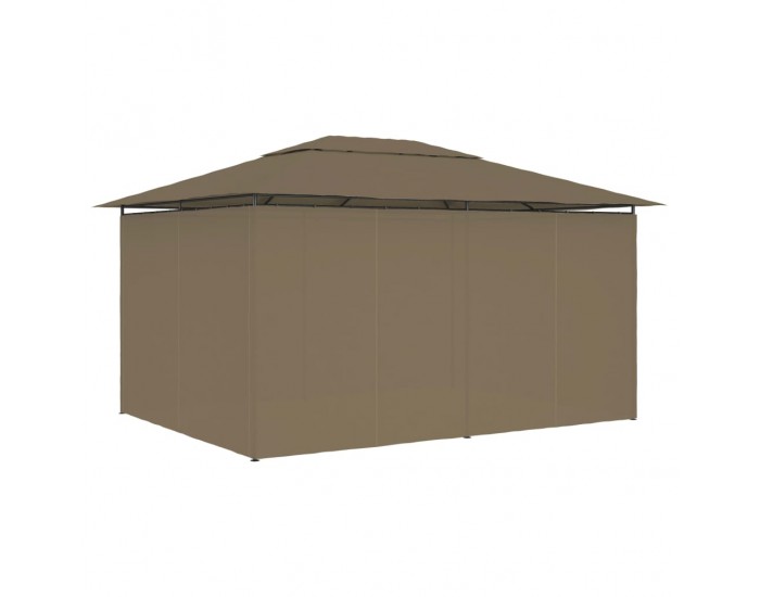 Sonata Градинска шатра със завеси, 4x3 м, таупе, 180 г/м²
