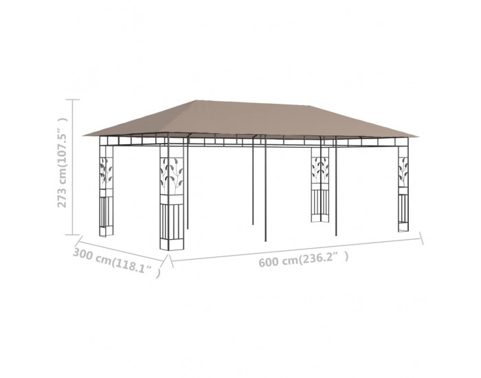 Sonata Шатра с мрежа против комари, 6x3x2,73 м, таупе, 180 г/м²