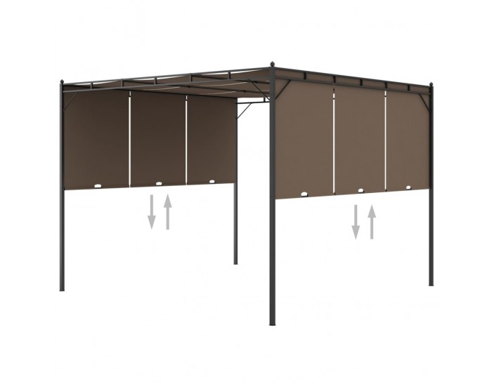 Sonata Градинска шатра със странична завеса, 3x3x2,25 м, таупе