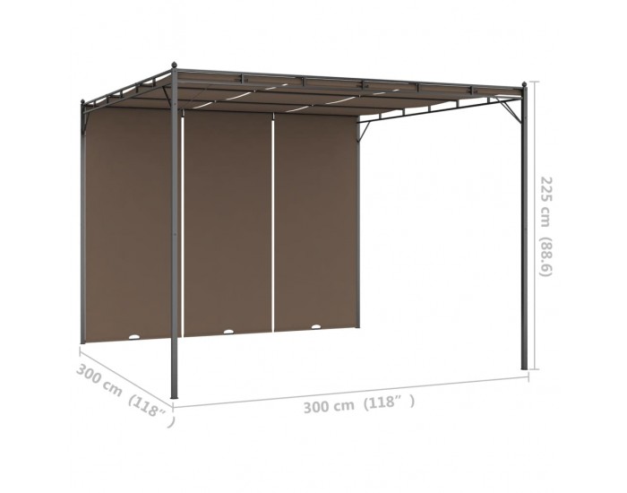 Sonata Градинска шатра със странична завеса, 3x3x2,25 м, таупе