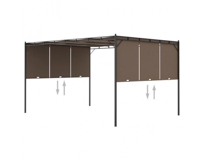 Sonata Градинска шатра със странична завеса, 4x3x2,25 м, таупе