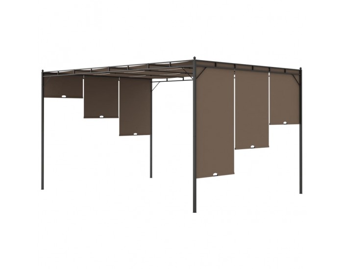 Sonata Градинска шатра със странична завеса, 4x3x2,25 м, таупе