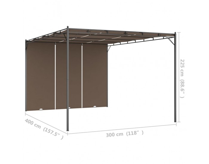 Sonata Градинска шатра със странична завеса, 4x3x2,25 м, таупе