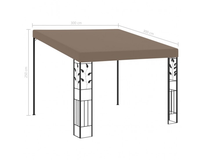 Sonata Шатра за стенен монтаж, 3x3x2,5 м, таупе