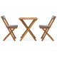 Sonata Сгъваем бистро комплект от 3 части с възглавници, акация масив
