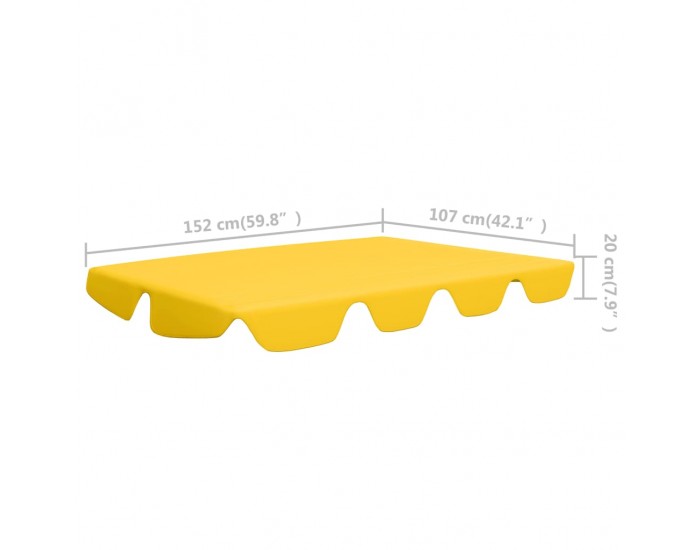 Sonata Резервен покрив за градинска люлка, жълт, 192x147 cм, 270 г/м²
