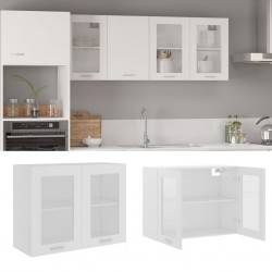 Sonata Висящ стъклен шкаф, бял, 80x31x60 см, ПДЧ - Comparare produse