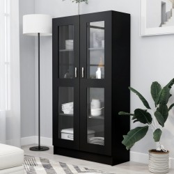 Sonata Шкаф витрина, черен, 82,5x30,5x150 см, ПДЧ - Corpuri, vitrine, biblioteci modulare