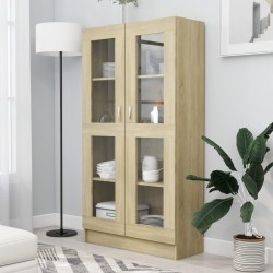Sonata Шкаф витрина, дъб сонома, 82,5x30,5x150 см, ПДЧ - Corpuri, vitrine, biblioteci modulare