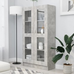 Sonata Шкаф витрина, бетонно сив, 82,5x30,5x150 см, ПДЧ - Corpuri, vitrine, biblioteci modulare