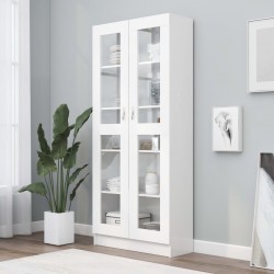 Sonata Шкаф витрина, бял, 82,5x30,5x185,5 см, ПДЧ - Living