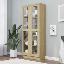 Sonata Шкаф витрина, дъб сонома, 82,5x30,5x185,5 см, ПДЧ - Corpuri, vitrine, biblioteci modulare