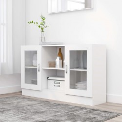 Sonata Шкаф витрина, бял, 120x30,5x70 см, ПДЧ - Corpuri, vitrine, biblioteci modulare