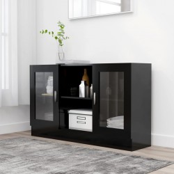 Sonata Шкаф витрина, черен, 120x30,5x70 см, ПДЧ - Corpuri, vitrine, biblioteci modulare