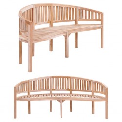 Sonata Пейка с форма на банан, 200 см, тиково дърво масив - Canapele și bănci de grădină