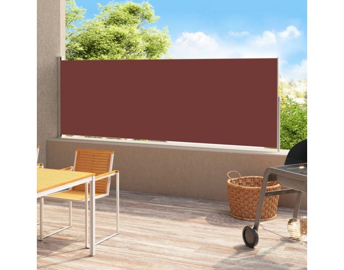 Sonata Прибираща се дворна странична тента, 180x500 см, кафява