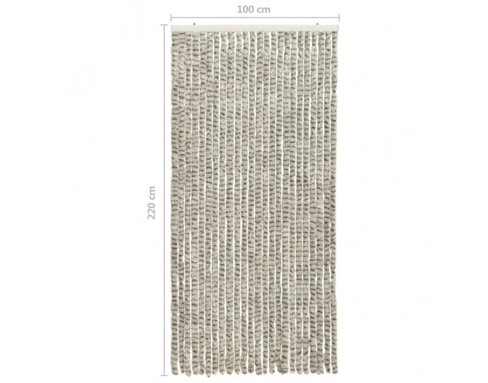 Sonata Завеса против насекоми, светло и тъмносиво, 100x220 см, шенил