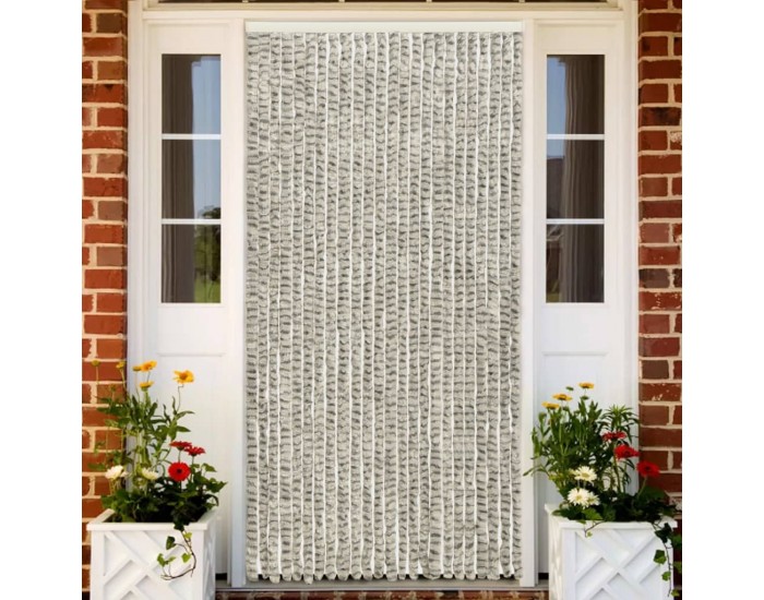 Sonata Завеса против насекоми, светло и тъмносиво, 100x220 см, шенил