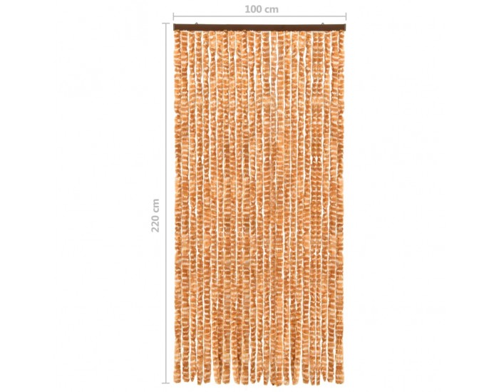 Sonata Завеса против насекоми, охра и бяло, 100x220 см, шенил