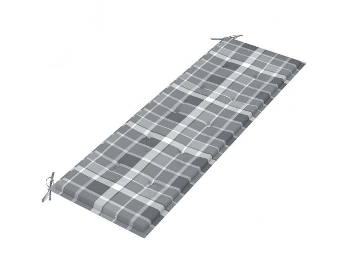 Sonata Възглавница за градинска пейка сиво каре 150x50x4 см плат