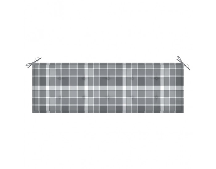 Sonata Възглавница за градинска пейка сиво каре 150x50x4 см плат