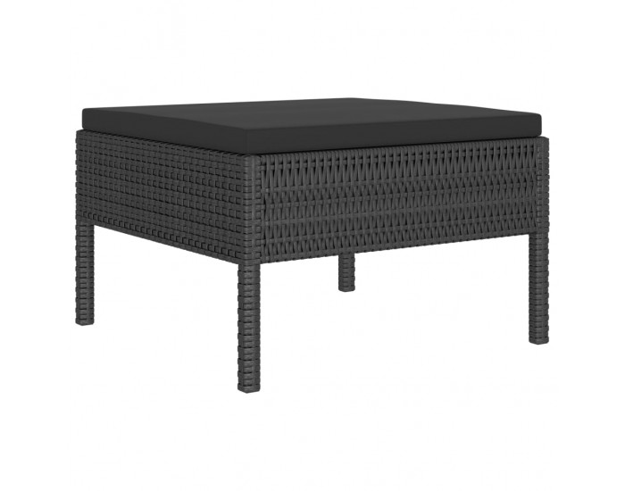 Sonata Set mobilier de grădină cu perne, 6 piese, negru, poliratan