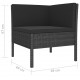 Sonata Set mobilier de grădină cu perne, 6 piese, negru, poliratan