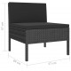 Sonata Set mobilier de grădină cu perne, 6 piese, negru, poliratan